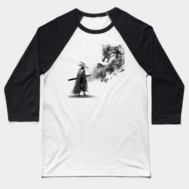 Samurai Baseball T-Shirt by Mendi Art